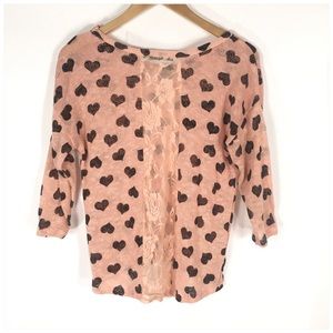 Almost Famous Sweaters - Almost Famous Heart Sweater Lace Back Panel Almost Famous Sweaters - Almost Famous Heart Sweater Lace Back Panel